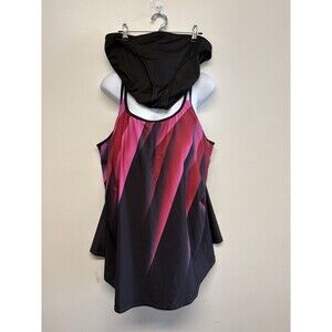 Actglow Women's Plus Size Tankini Swimsuit Two Piece Flowy Swimdress  24W - NWT